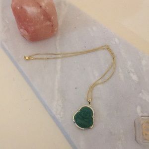 GREEN GOLD JADE BUDDA 18 inches